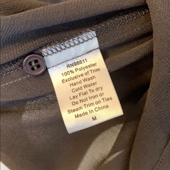 💕HP💕Wyatt Grey sequin collar sheer button down blouse - Picture 15 of 16